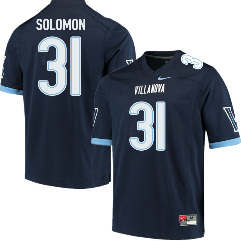 Men #31 Elijah Solomon Villanova Wildcats College Football Jerseys Sale-Navy